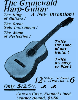 В 1904 компания Grunewald (Новый Орлеан), представила двенадцатиструнную гитару